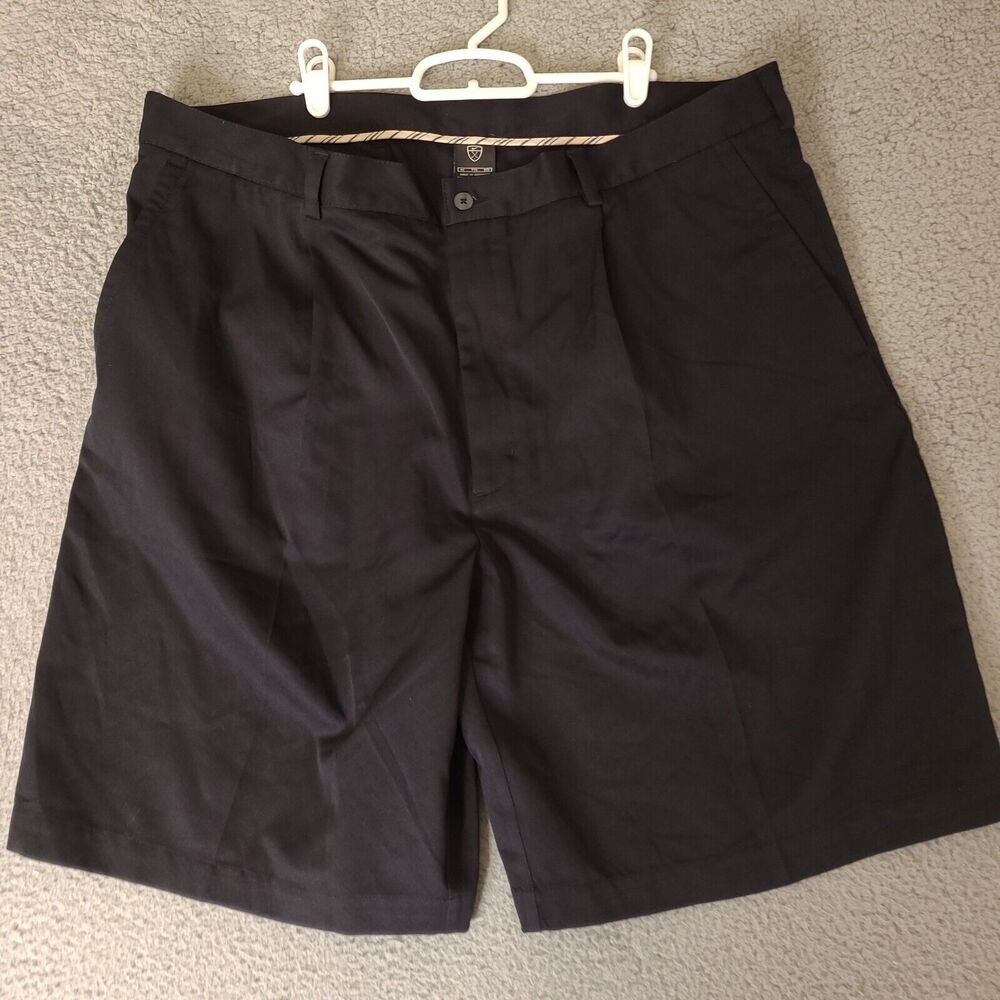 Nike Shorts Mens 42 Black Golf Golfer Pleated Swoosh Logo Casual - Picture 1 of 14